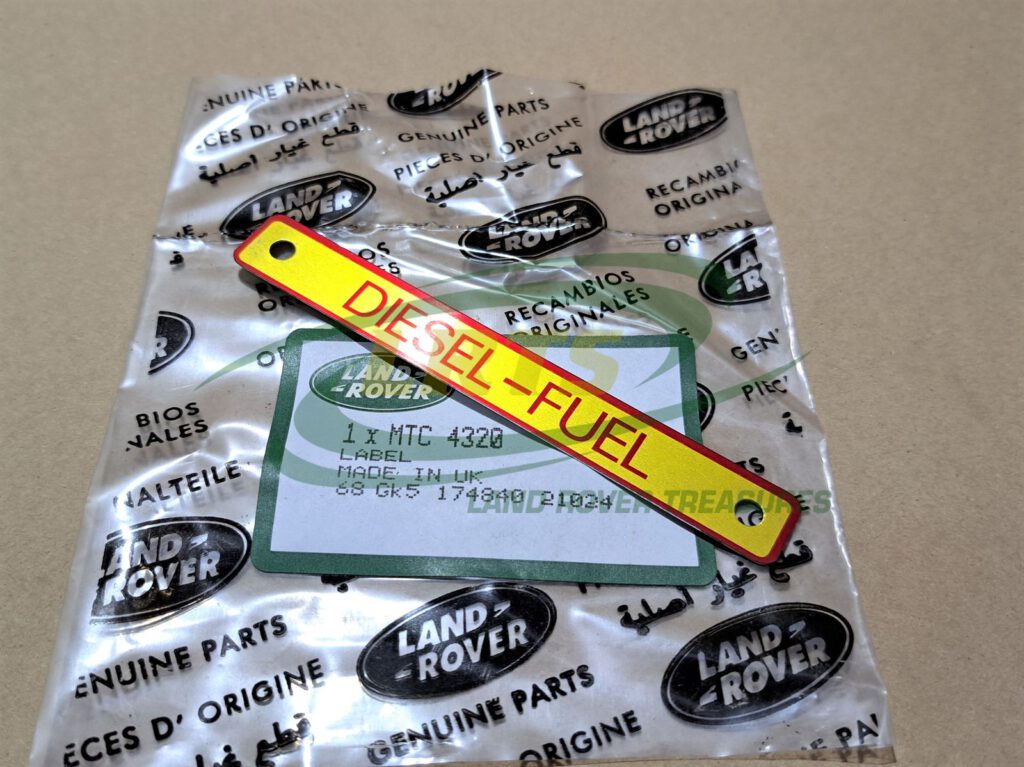 Land Rover Label MTC4320 DIESEL WARNING LABEL HICAP LAND ROVER SERIES 3 DEF - Land Rover ...