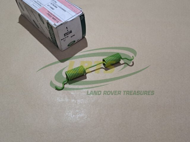 NOS GENUINE LAND ROVER LT230 & NV225 TRANSFER BOX HANDBRAKE SHOE GREEN RETRACTING SPRING DEFENDER RANGE ROVER CLASSIC DISCOVERY 1 STC246